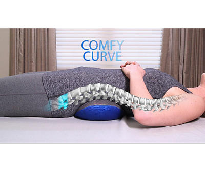 Charcoal & Blue Comfy Curve Back Support Pillow