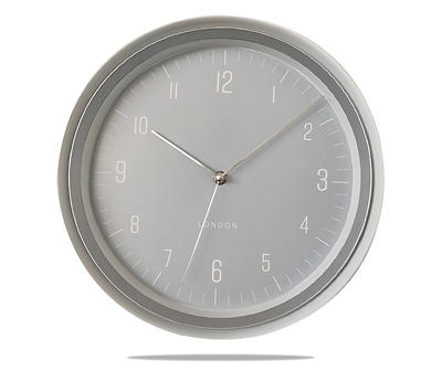 White & Navy Minimalist 2-Tone Round Wall Clock, (12