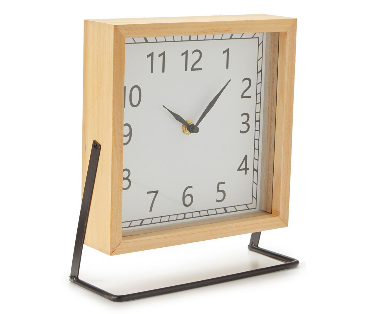 Brown & Black Square Tabletop Clock