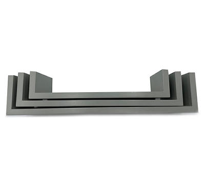 Gray Squared-U 3-Piece Floating Wall Shelf Set