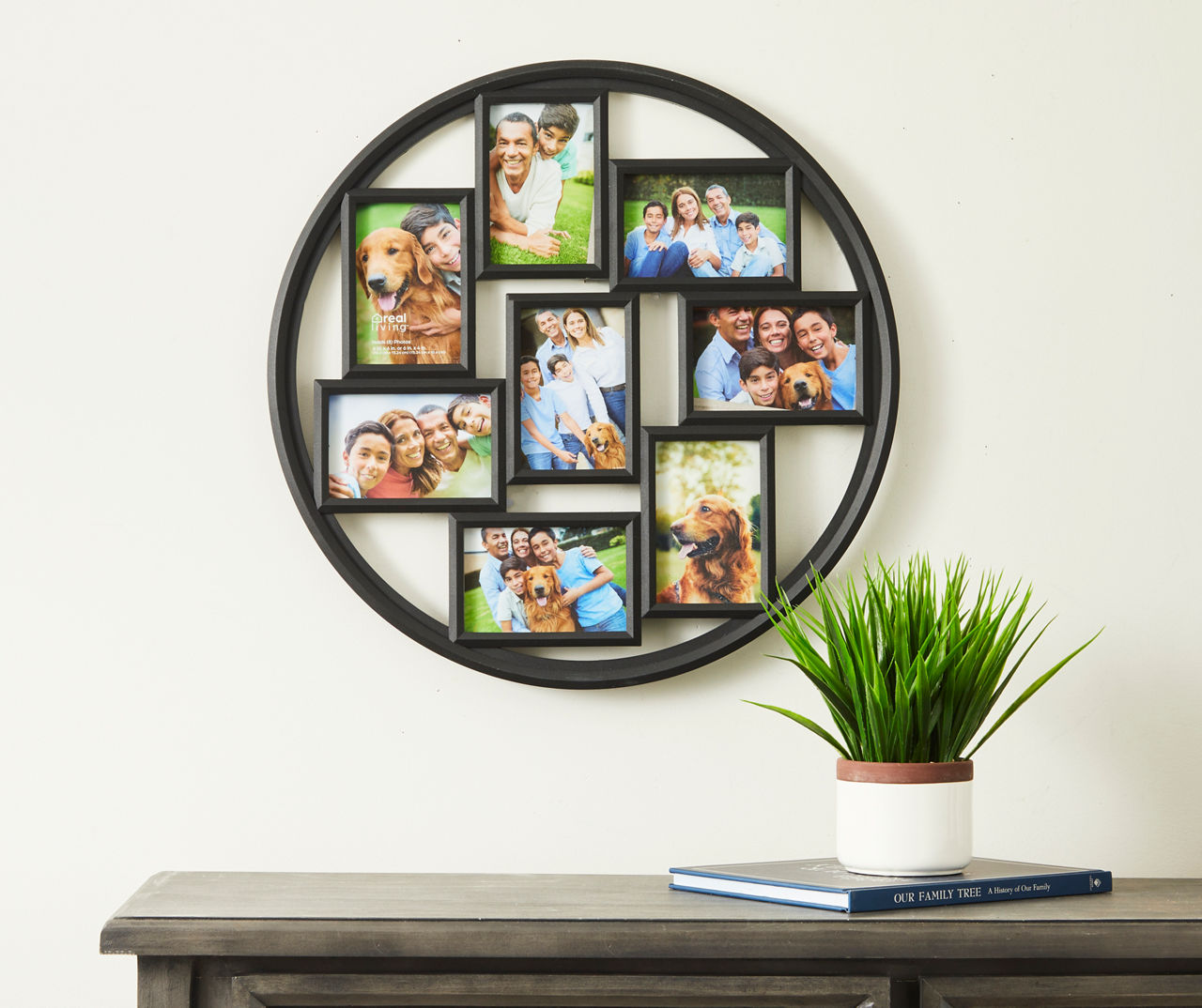 Black Circle 8-Opening Collage Picture Frame, (4 x 6)
