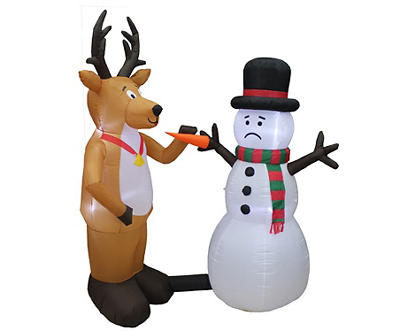 Airblown 72" Inflatable LED Nosy Reindeer & Snowman