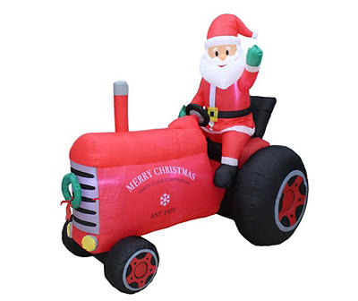 Airblown 71" Inflatable LED Santa Riding Tractor