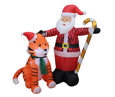 Airblown 72" Inflatable LED Santa Claus & Tiger
