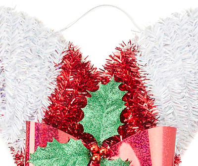 Crossing Candy Canes Tinsel Hanging Wall Decor