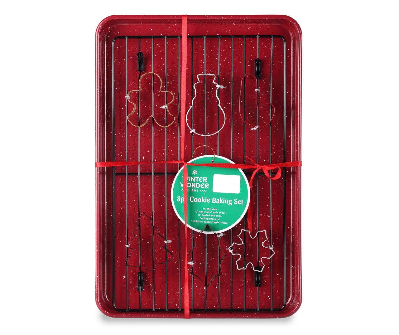 Red & White Speckled 8-Piece Cookie Baking Set