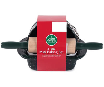 Dark Green & White Speckled 3-Piece Mini Bakeware Set