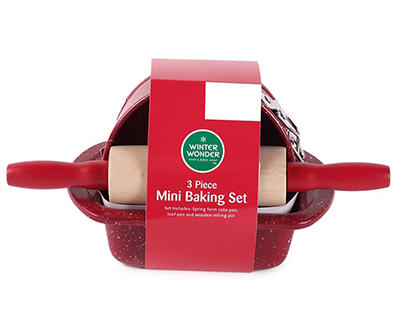Red & White Speckled 3-Piece Mini Bakeware Set