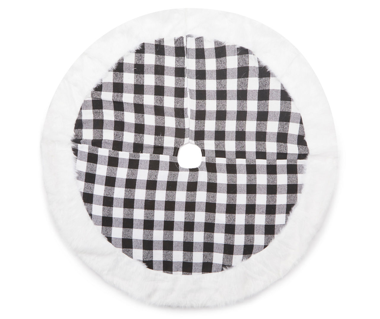 Black and white outlet buffalo plaid tree skirt