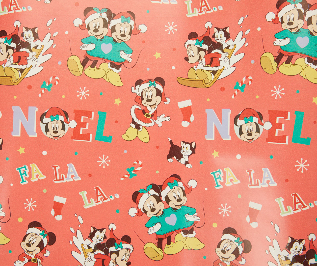 American Greetings Disney Characters Holiday Gridline Wrapping Paper, (40  x 60)