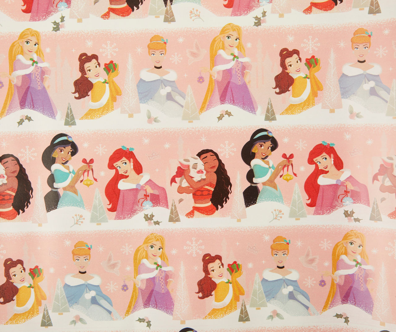 American Greetings Disney Characters Holiday Gridline Wrapping Paper, (40  x 60)