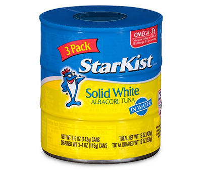Solid White Albacore Tuna in Water Cans, 3-Pack
