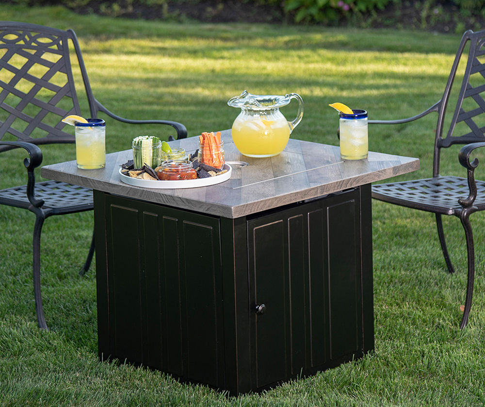 Patio table with online fire pit big lots