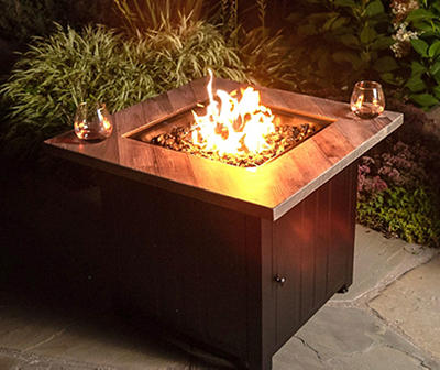 30" Harper Wood Look Gas Fire Pit Table