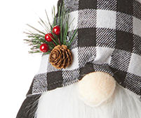 Black & White Buffalo Plaid Gnome Shelf Sitter