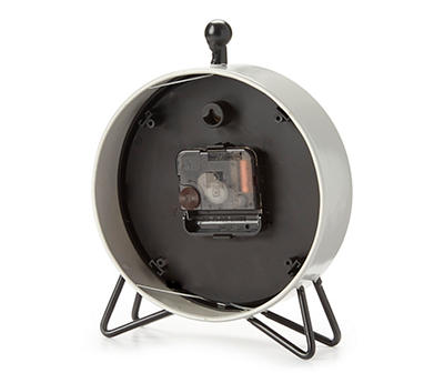 Gray & Black Round Tabletop Clock
