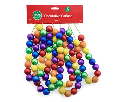 8' Rainbow Ornament Garland