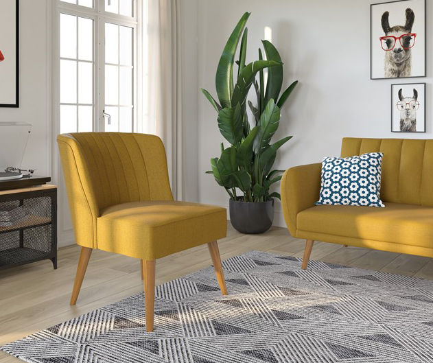 Mustard yellow cheap living room chair