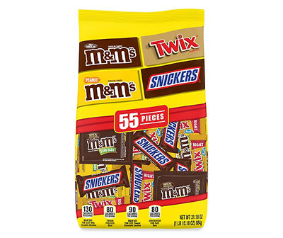 M&M's, Snickers & Twix Halloween Candy Variety Pack, 55-Count