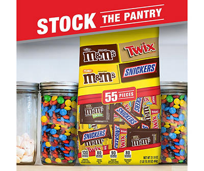 M&M's, Snickers & Twix Halloween Candy Variety Pack, 55-Count