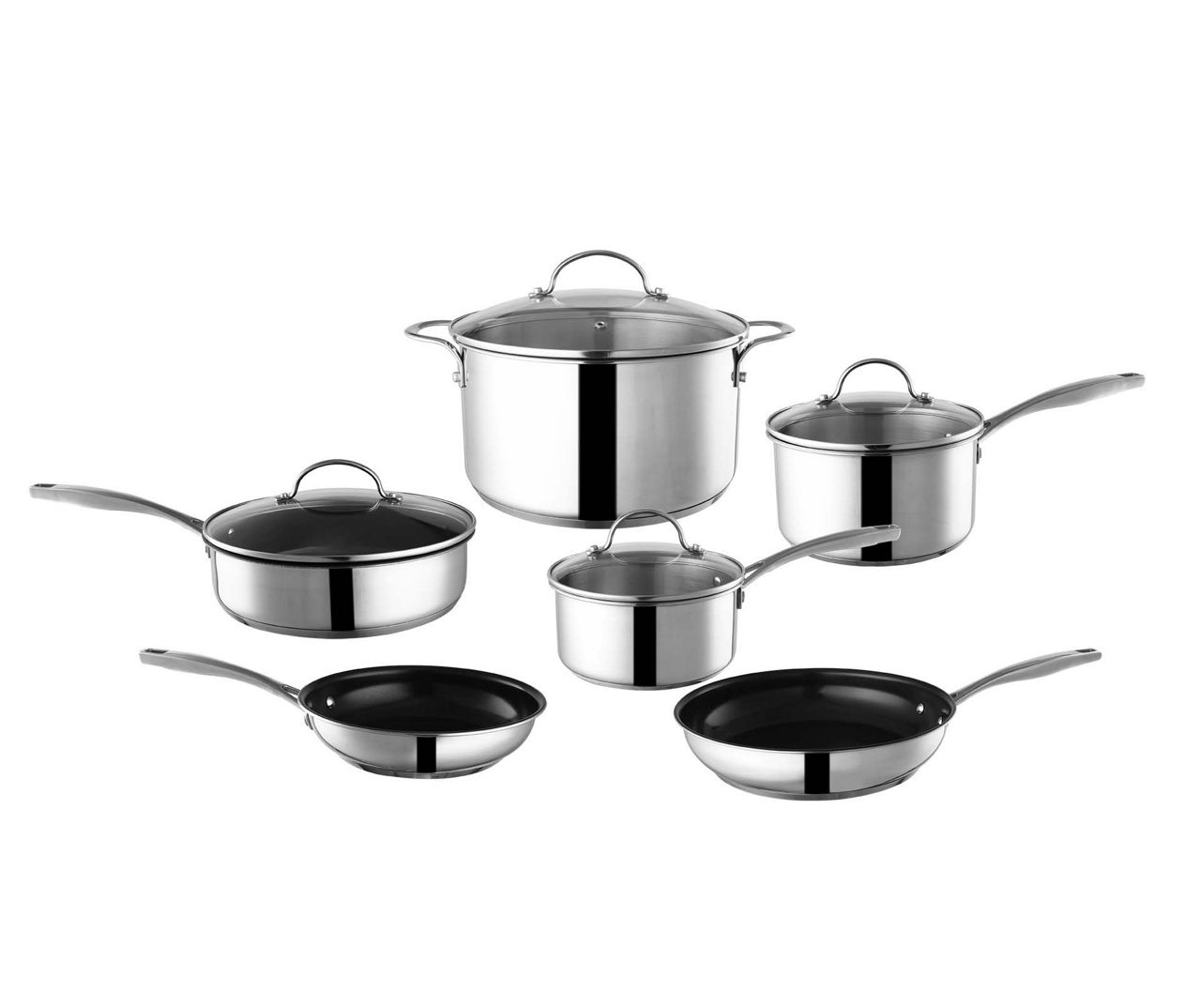 Pots and Pans Set, 10 Piece Complete Cookware Set, Nonstick
