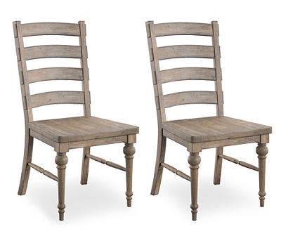 Sandstone Buff Ladderback Upholstered Dining Chairs, 2-Pack