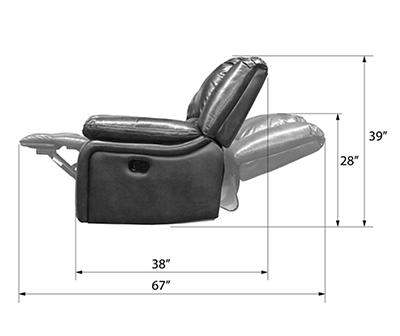 Paulson Gray Faux Leather Swivel Gliding Recliner