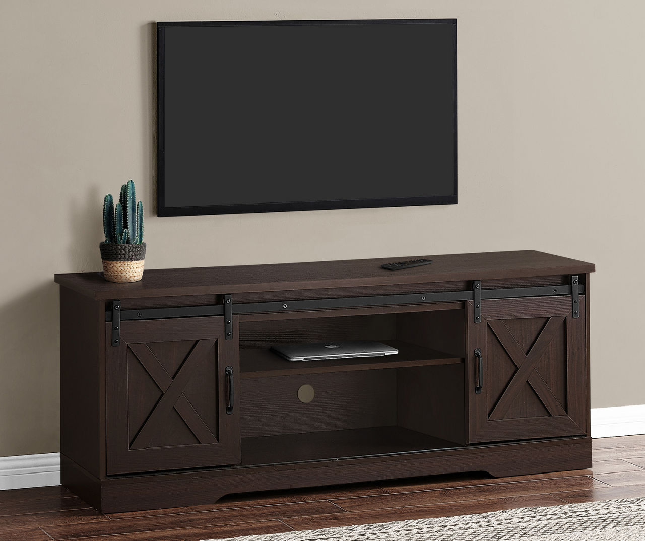 Monarch 60 Espresso Sliding Barn Door TV Stand Big Lots