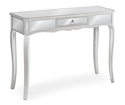 Mirror & Silver 1-Drawer Console Table
