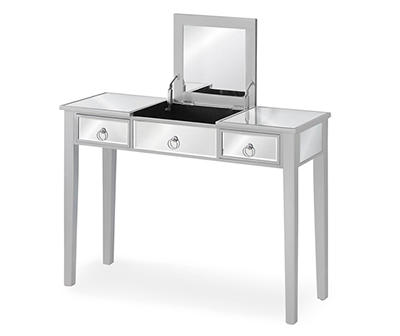 Mirror & Silver 2-Drawer Vanity Table