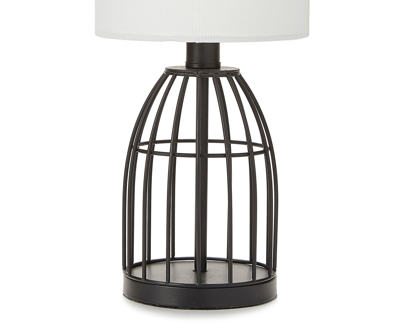 Black Wire Cage Table Lamp With Bulb