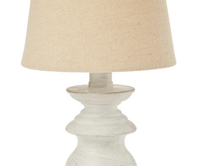 White Spindle Table Lamp With Bulb