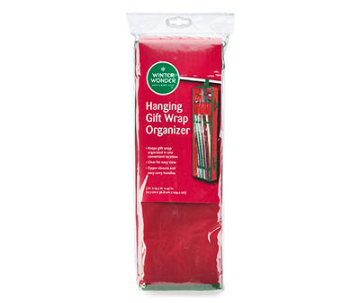 3.5' Red Hanging Gift Wrap Organizer