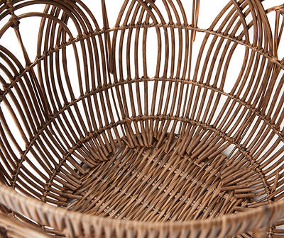 Brown Woven Round Paper & Resin Basket - Big Lots