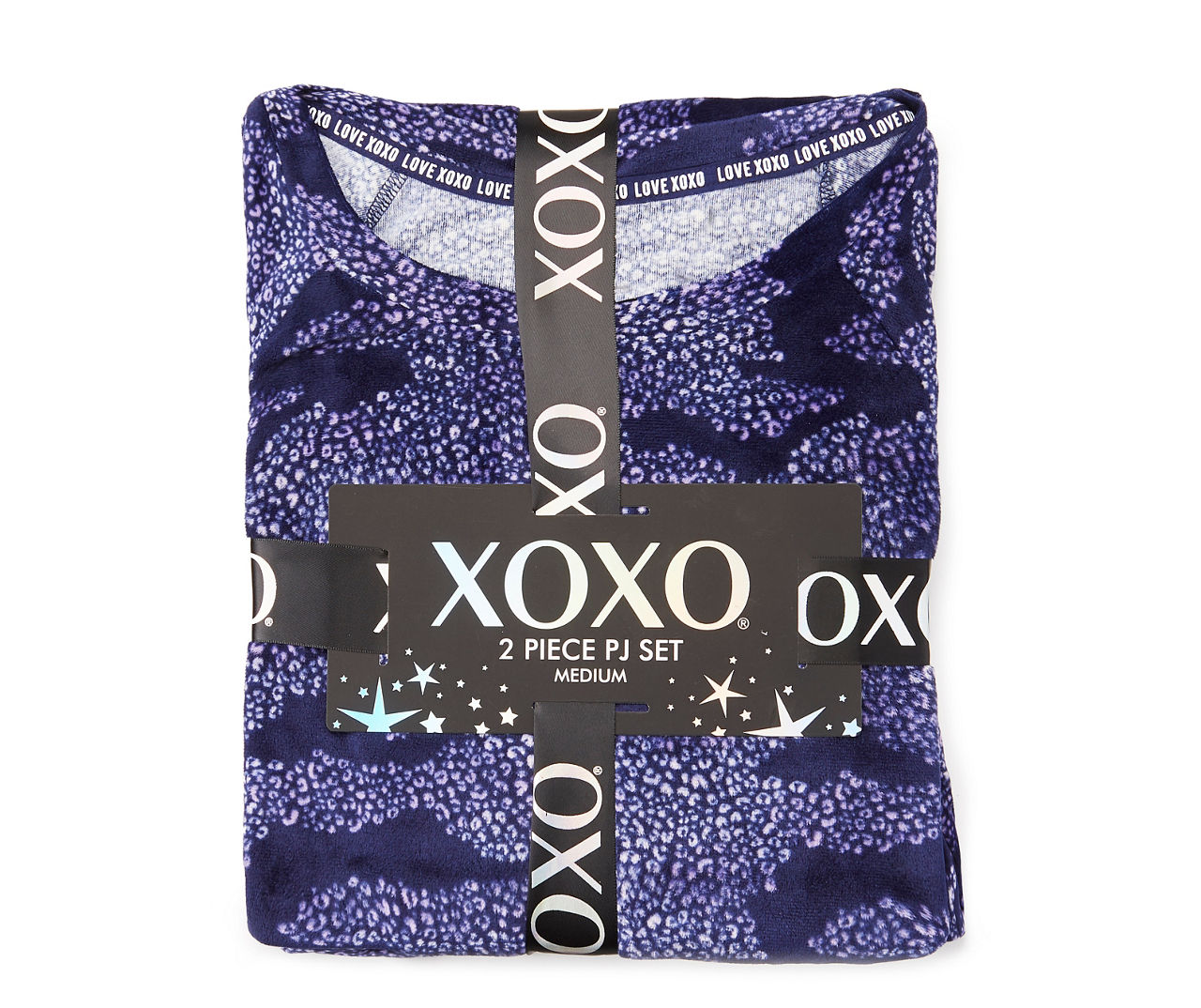 Women's Size M Navy Leopard Print Camo 2-Piece Pajama Set
