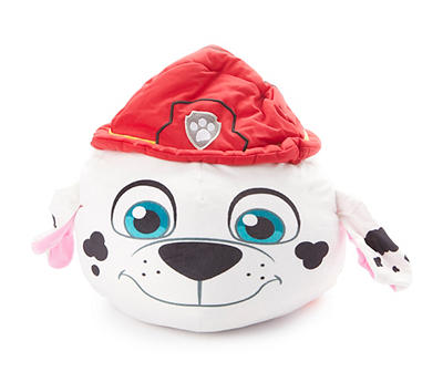 White & Red Marshall Character Head Travel Cloud Pillow