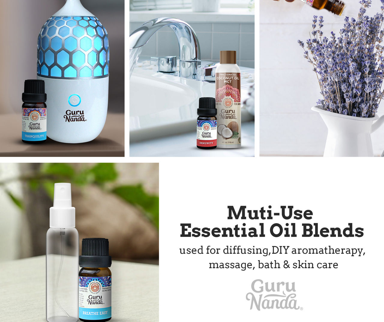 GuruNanda Breathe Easy Essential Oil Blend for Aromatherapy