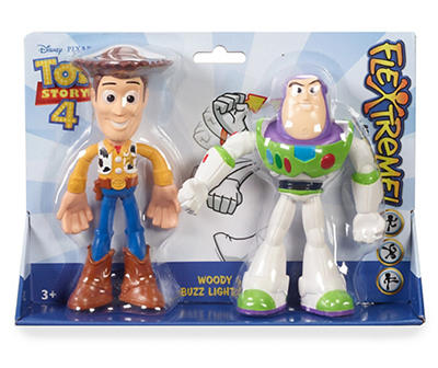 Toy Story 4 Flextreme Woody & Buzz Lightyear Bendy Figures, 2-Pack