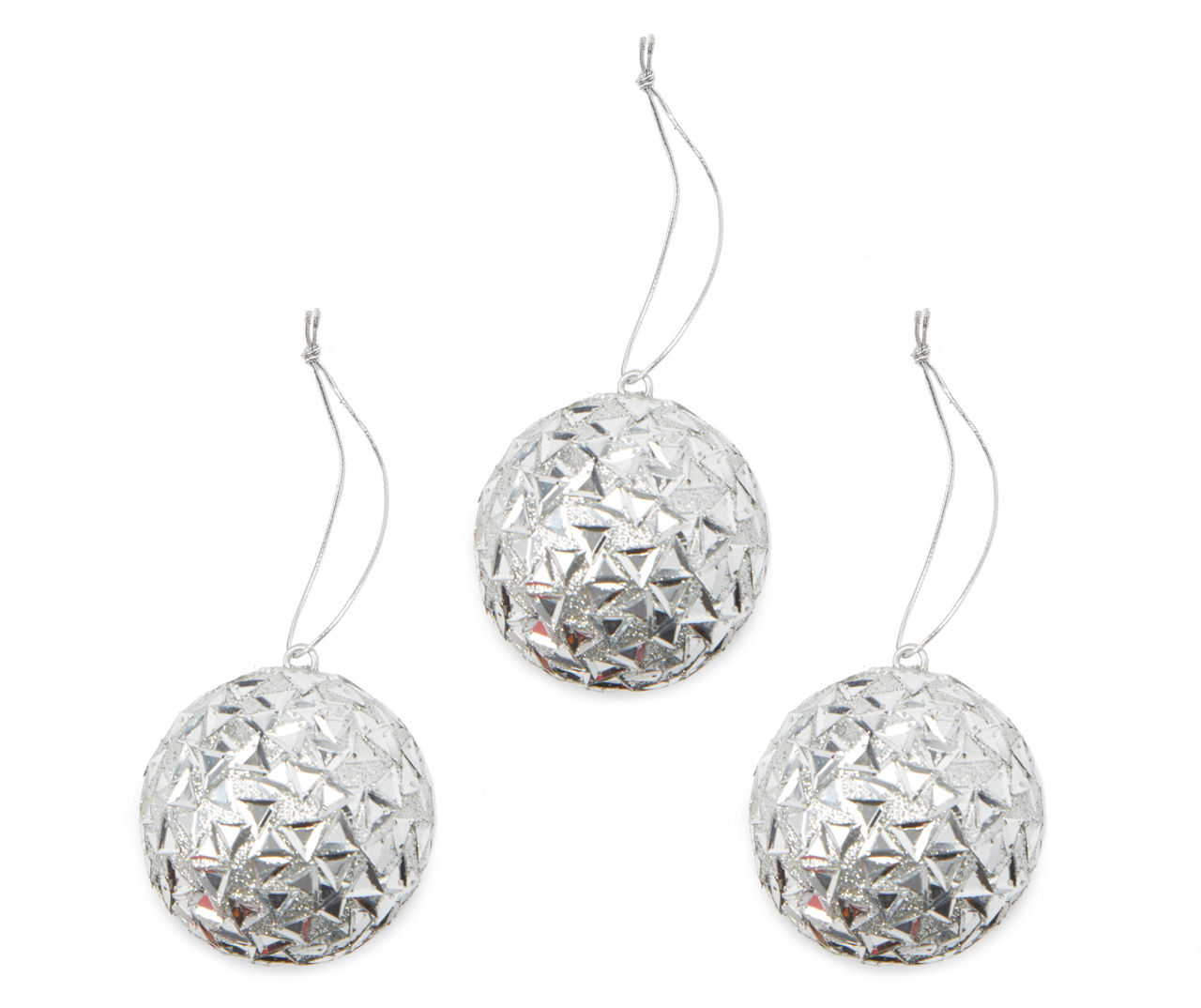 Winter Wonder Lane Silver Geometric Gem 6Piece Ornament Set Big Lots