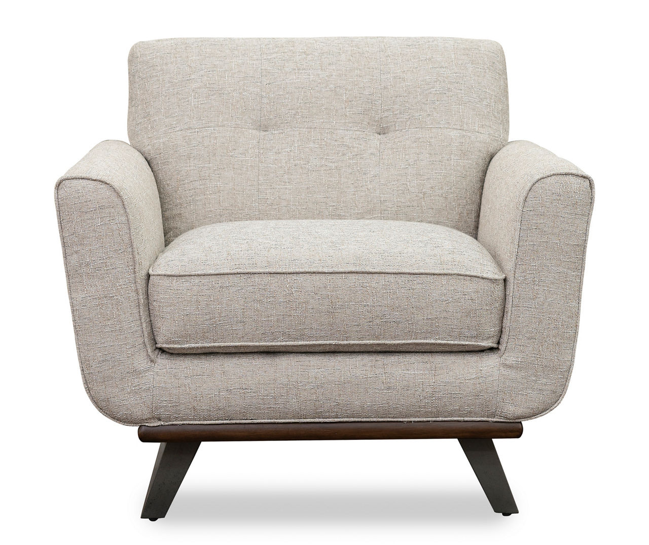 Beige Wood & Metal Button Tufted Club Chair | Big Lots