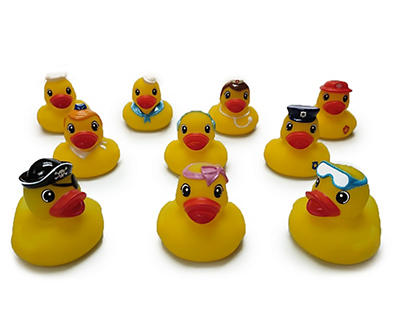 Yellow Costumed Rubber Ducks, 10-Pack