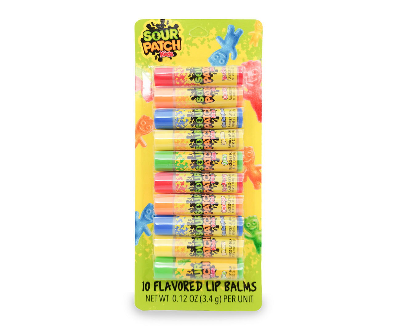 Sour Patch Kids Assorted Candy Flavored Lip Balms, 10-Pack