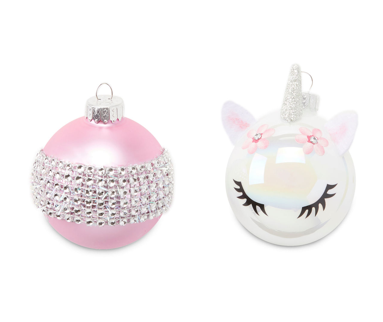 Unicorn & Gem 8-Piece Glass Ornament Set