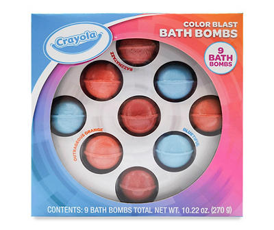 Color Blast Red, Orange & Blue Bath Bombs, 9-Count