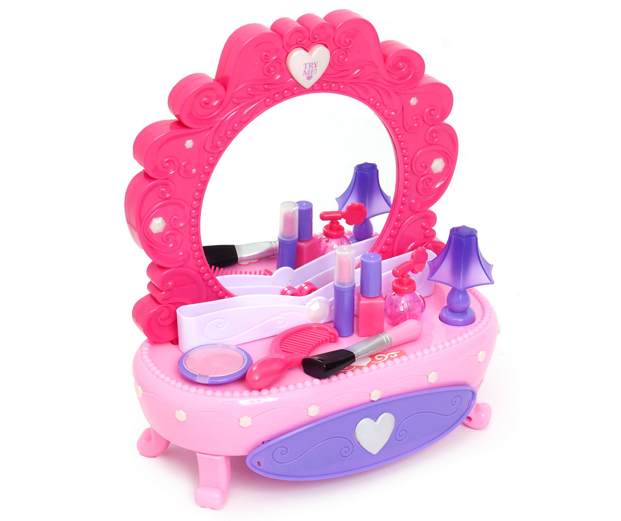 Play Zone Pink 7-Piece Light & Sound Toy Vanity Set | Big Lots