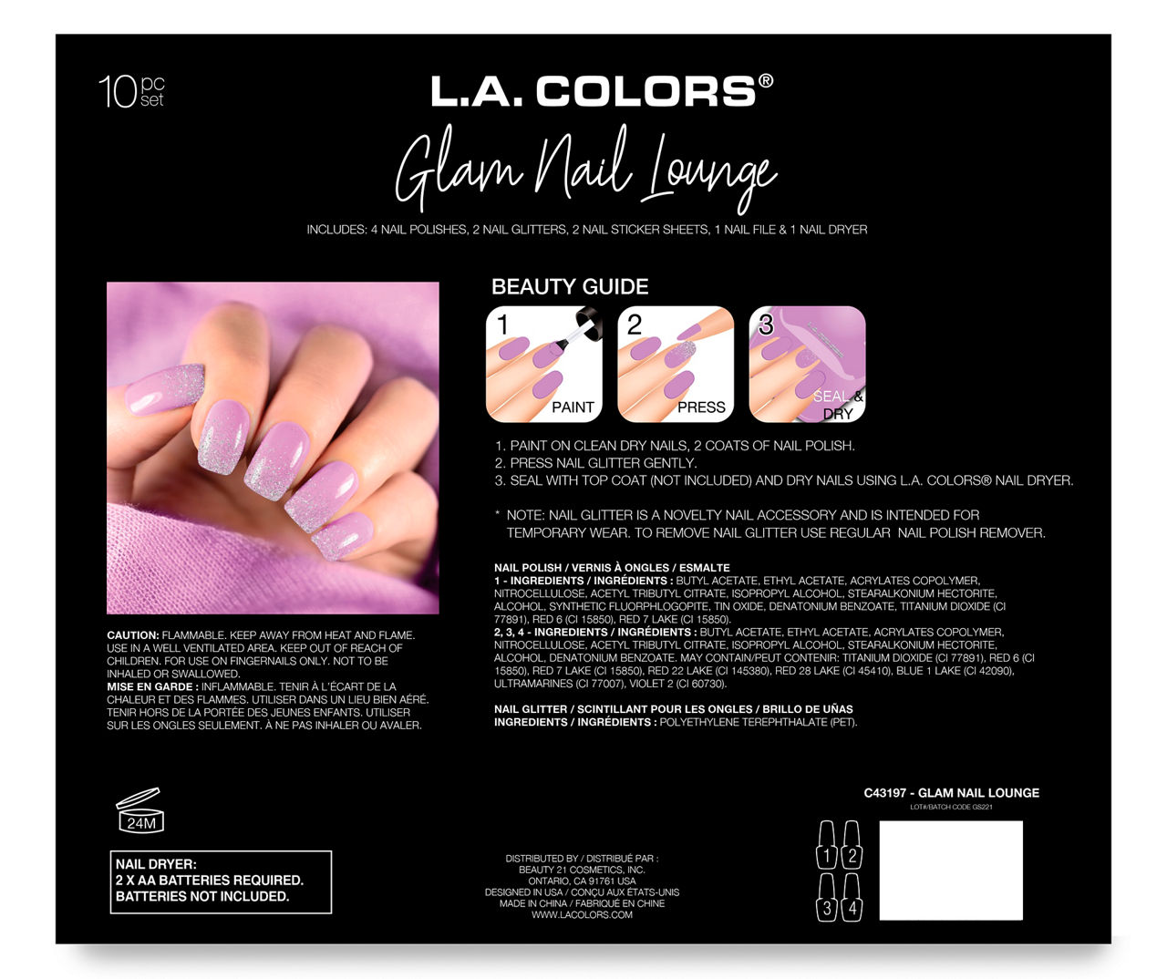 Buy LA Colors Stick on Nail Wraps Glam online | Boozyshop!