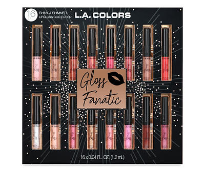Gloss Fanatic Shiny & Shimmer Lip Gloss Collection, 16-Pack