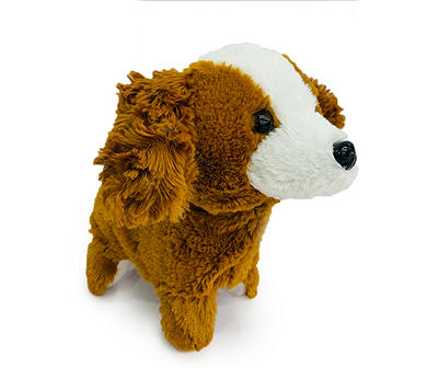 Brown & White Walking Puppy Plush Toy