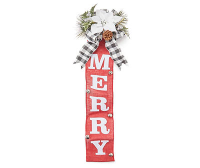 "Merry" Poinsettia, Berry & Pine Door Banner
