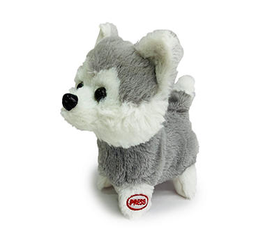 Gray & White Walking Puppy Plush Toy
